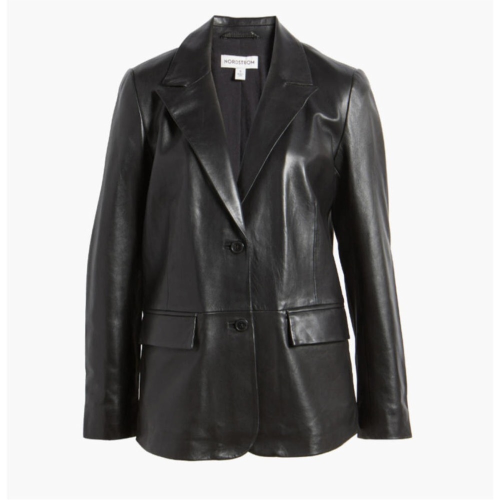 Nordstrom Leather Blazer size medium